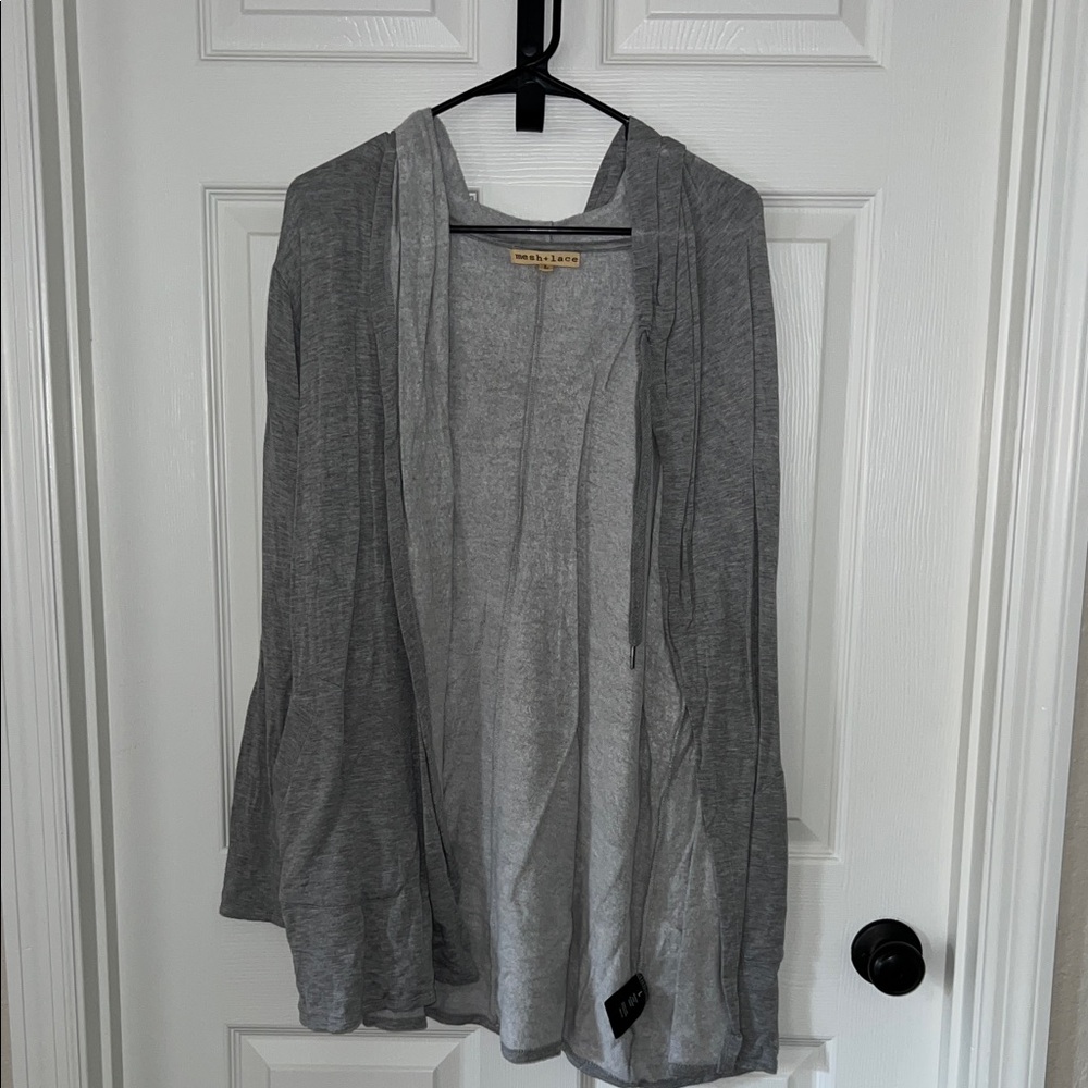 Light Gray Knit Cardigan Sweater